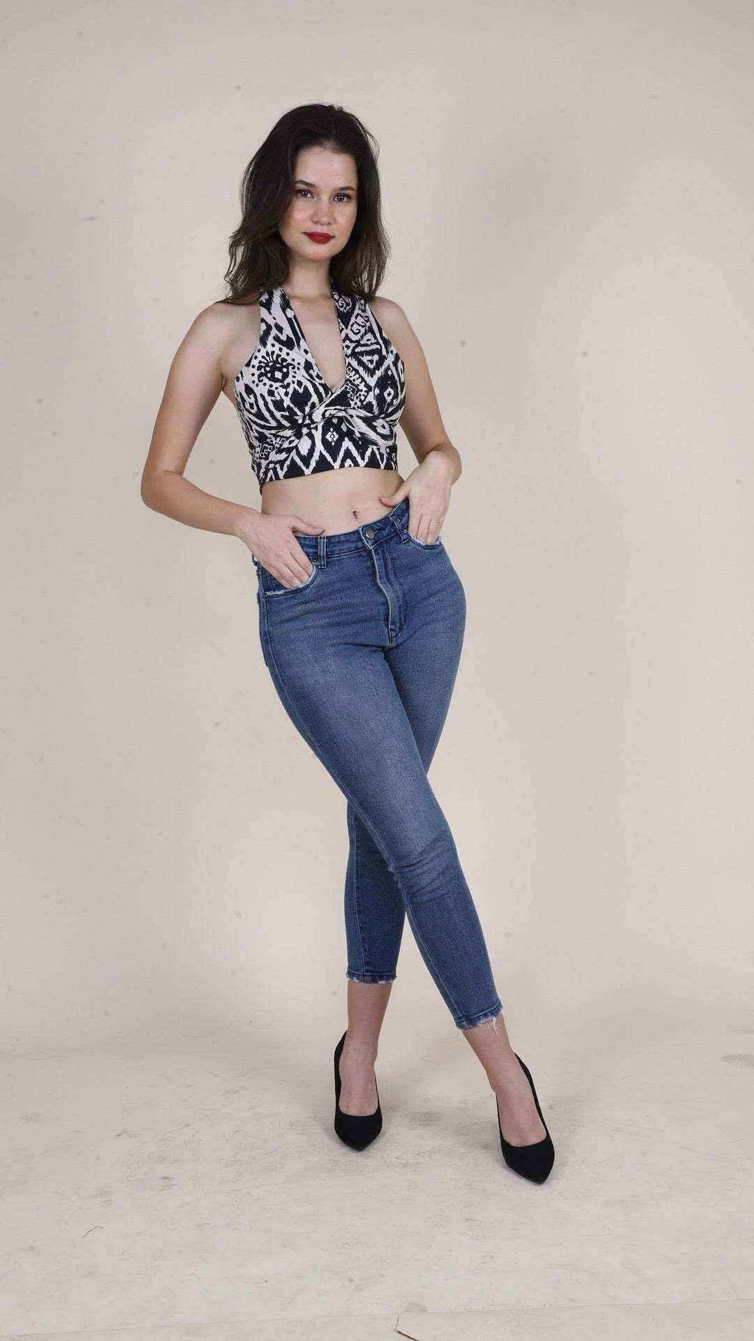 Monochrome Abstract Non-Padded Bralette