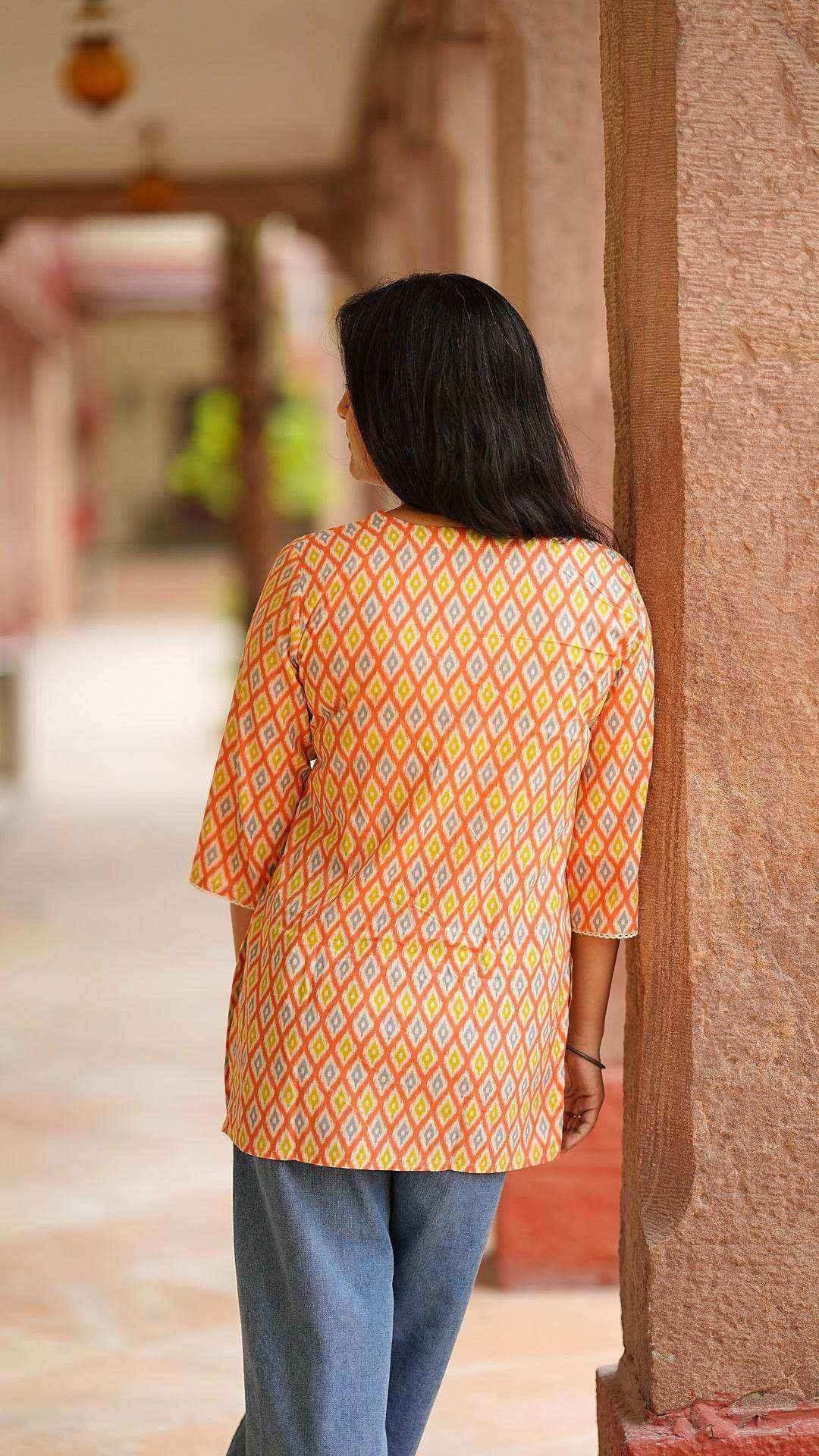 Abstract Print Short Kurti