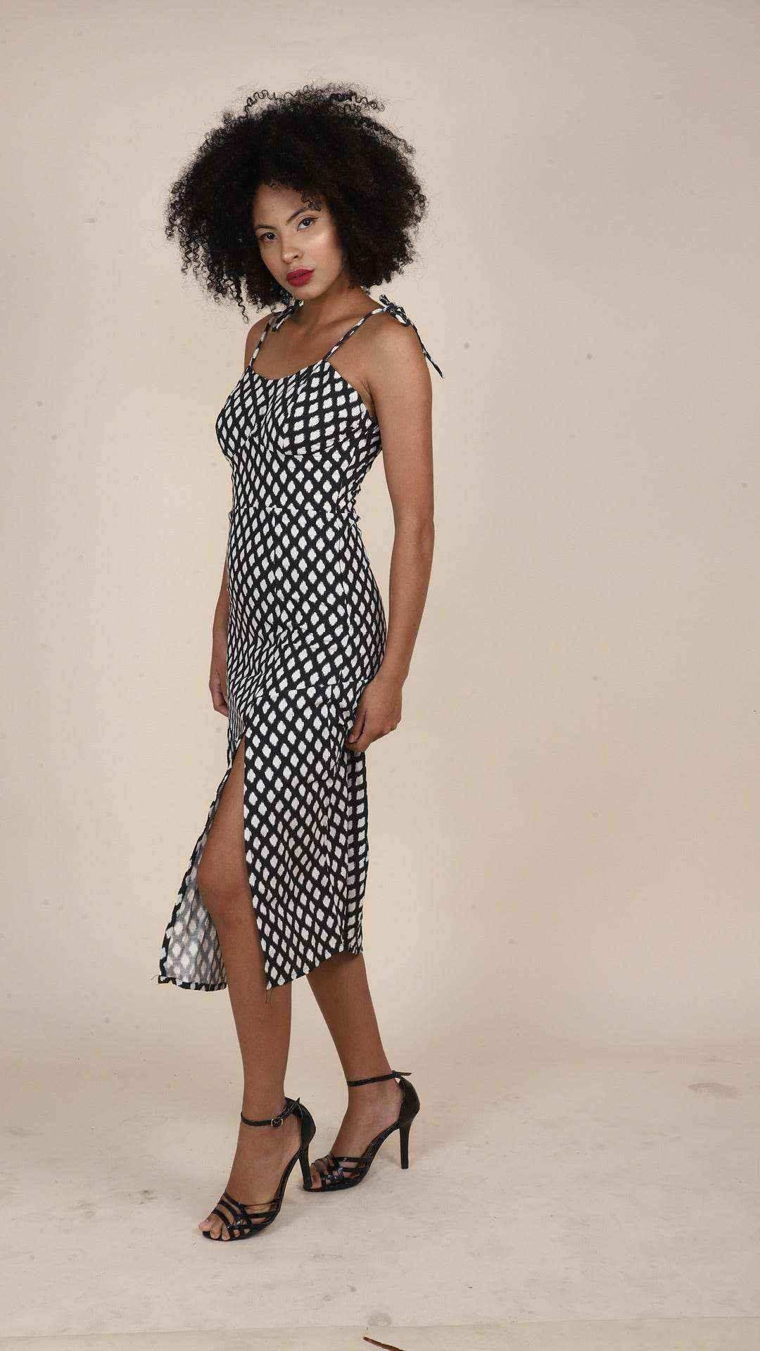 Monochrome Slit Dress