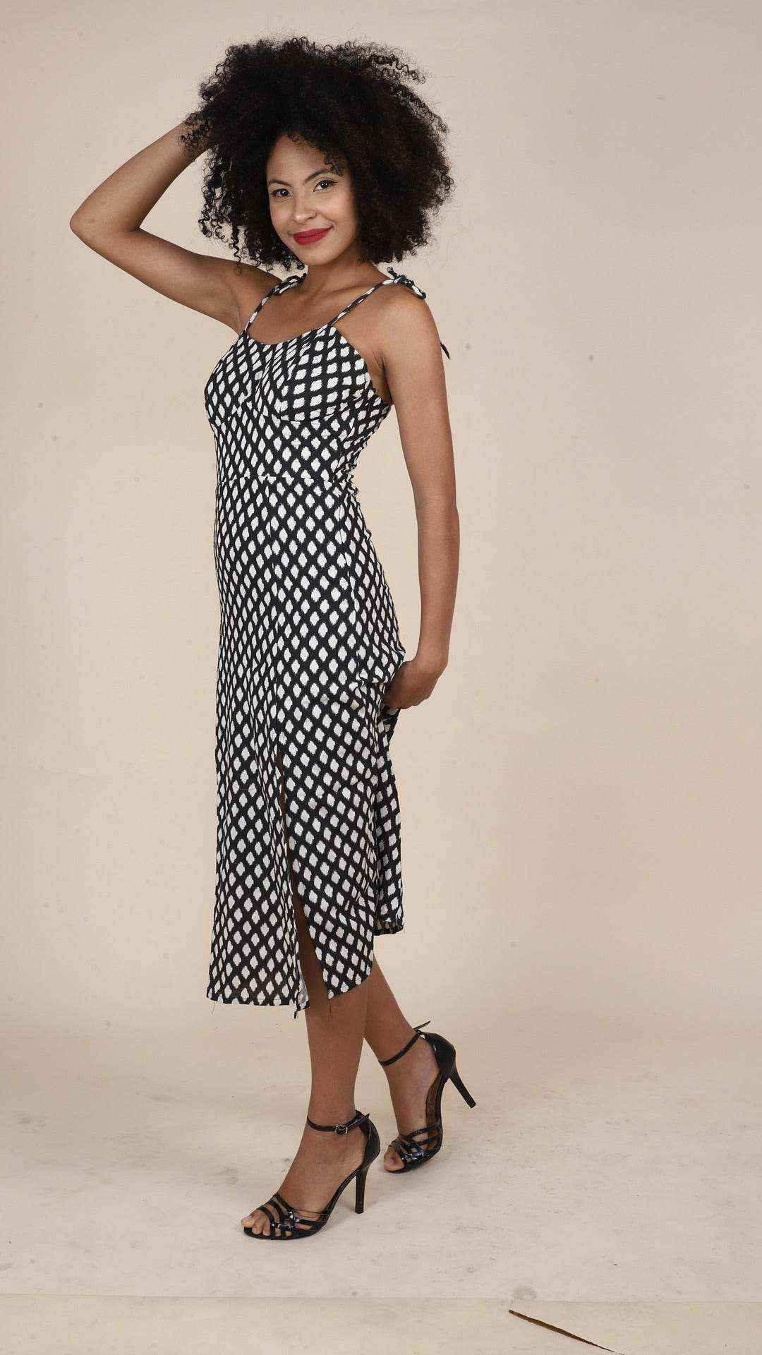 Monochrome Slit Dress