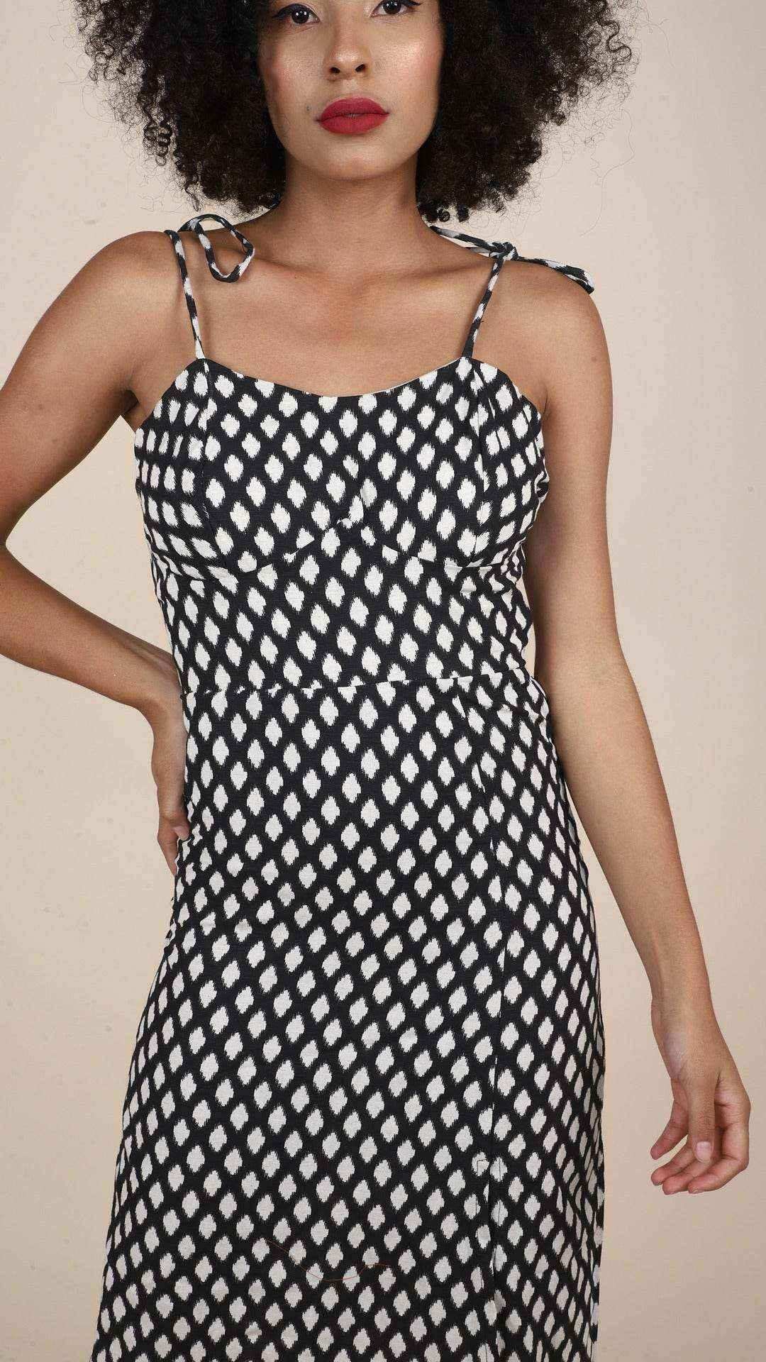 Monochrome Slit Dress