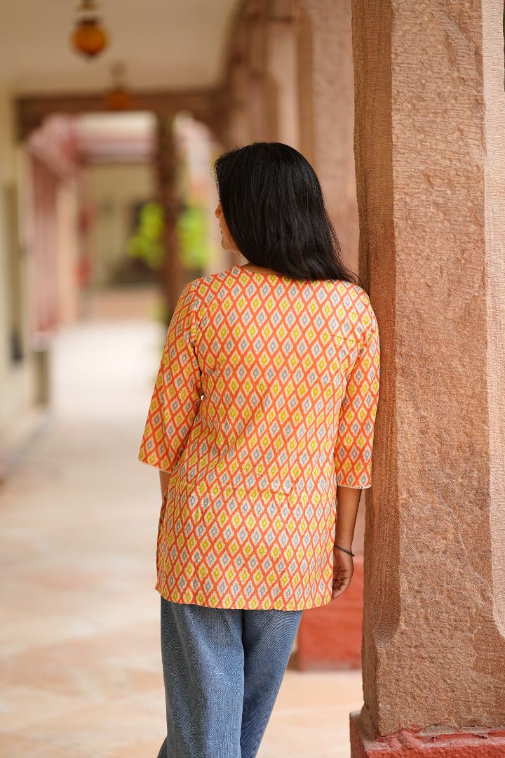 Abstract Print Short Kurti