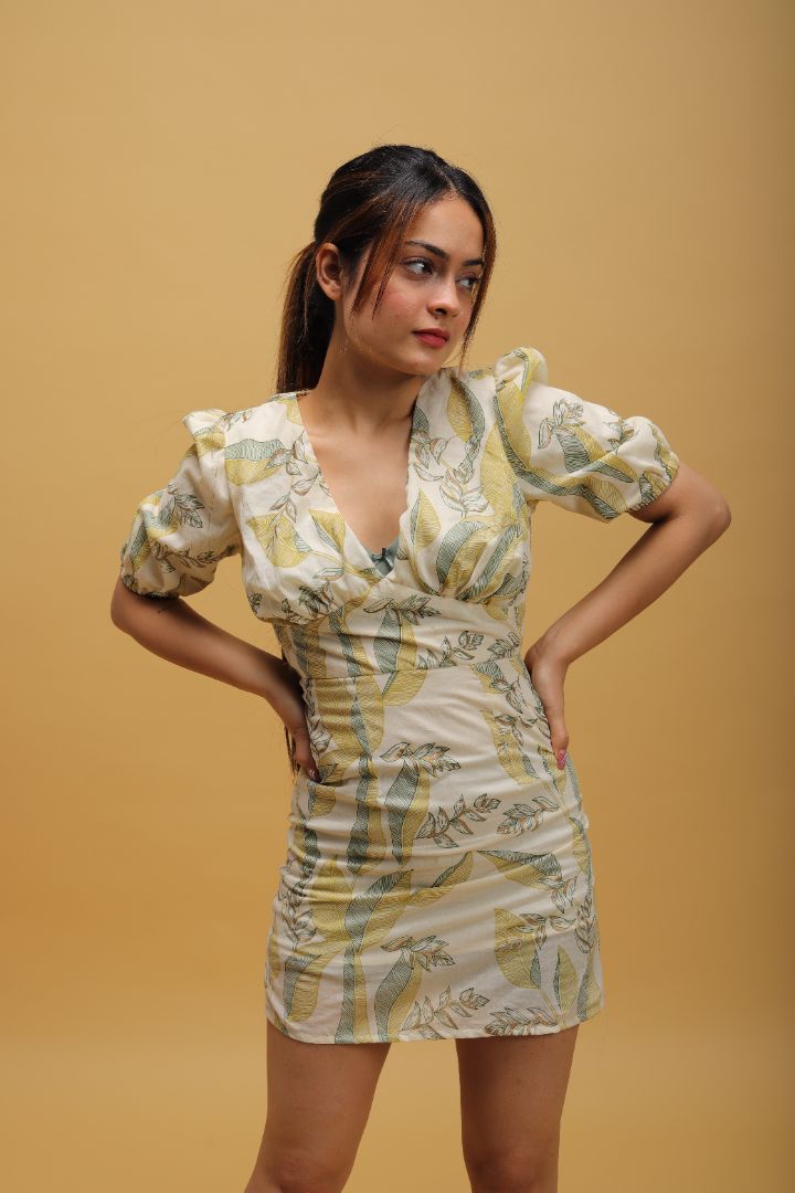 Golden Cotton Foil Dress