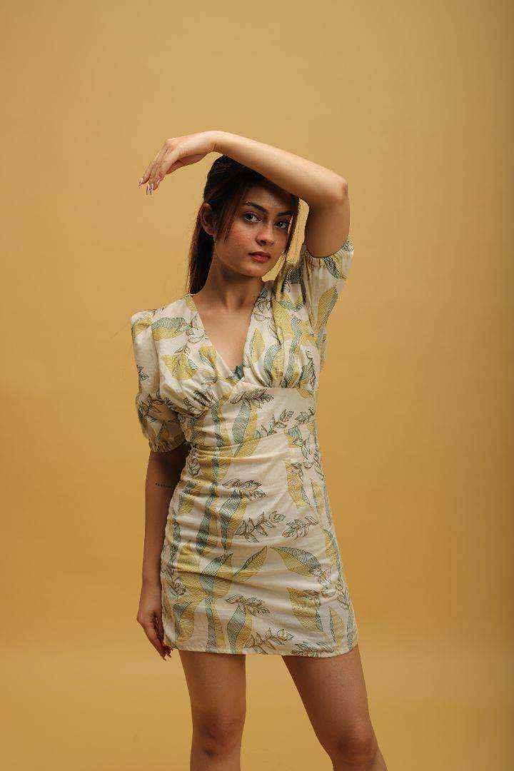 Golden Cotton Foil Dress