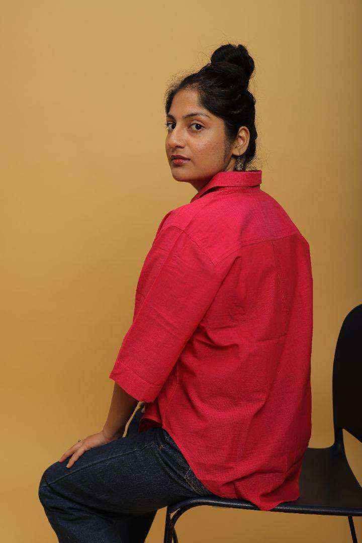 Oversized Fushia Pink Khadi Shirt