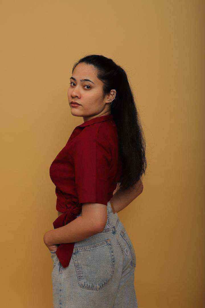 Cherry Red Wrap Top