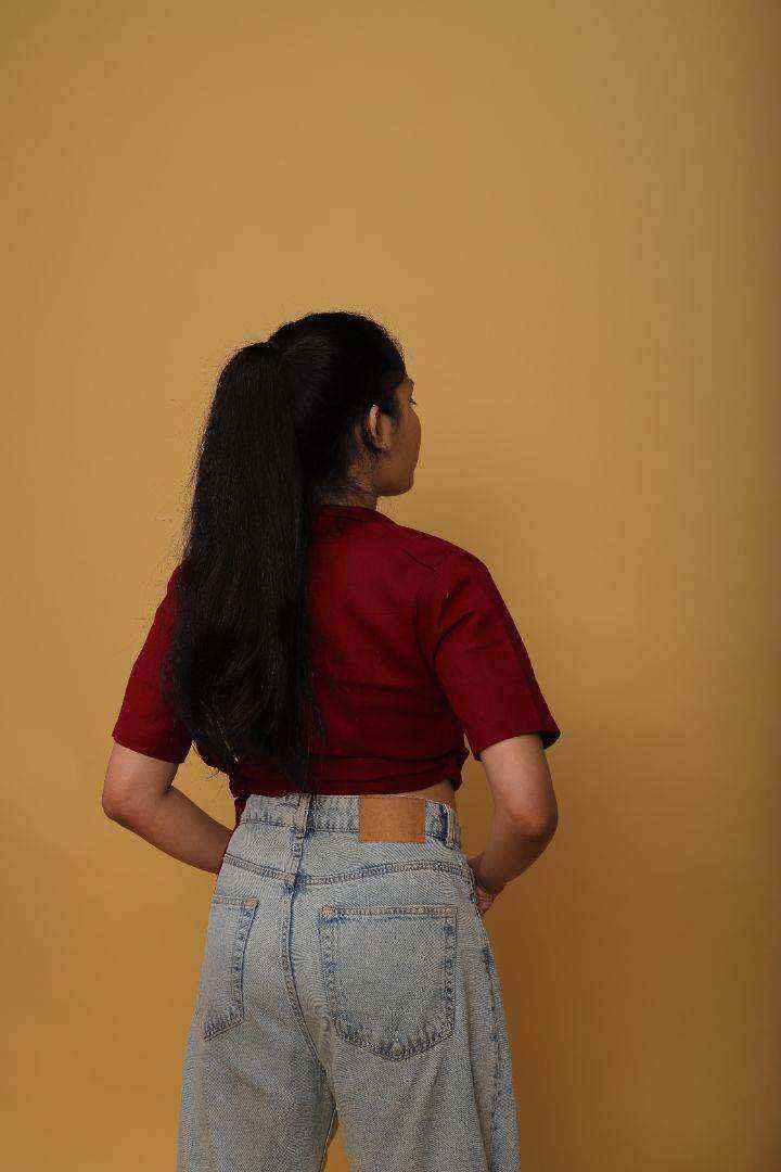 Cherry Red Wrap Top