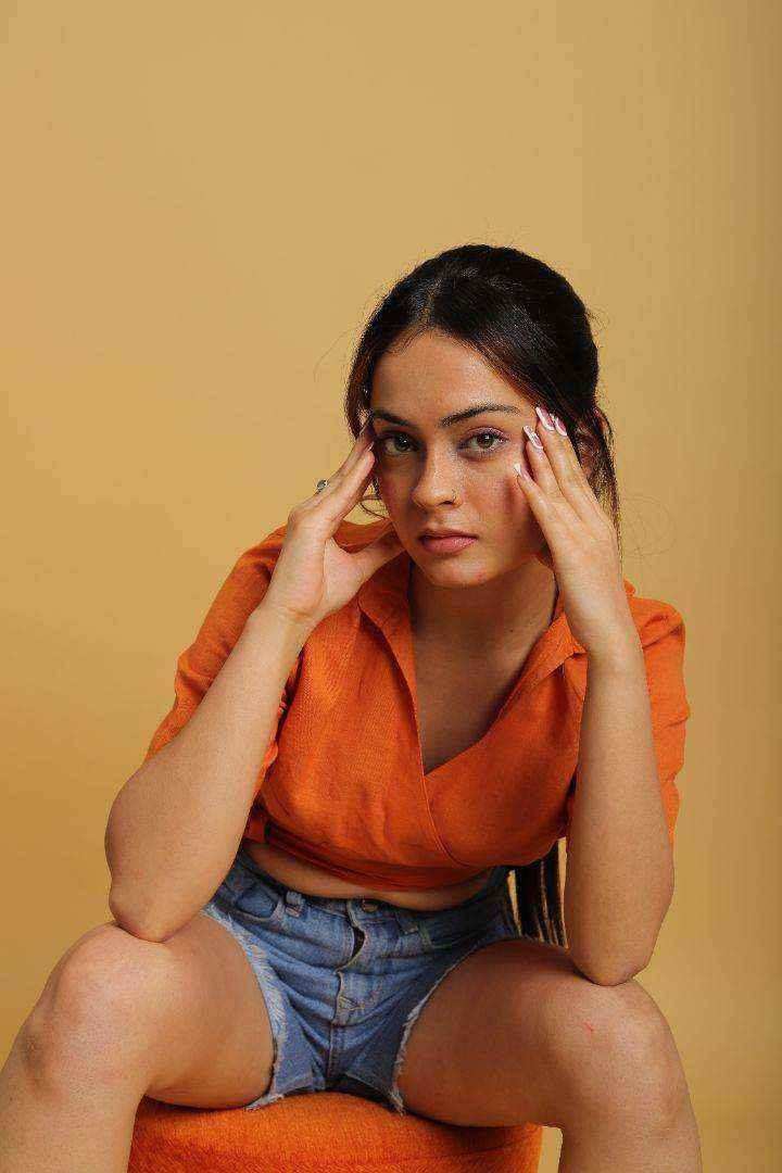 Khadi Orange Wrap Top