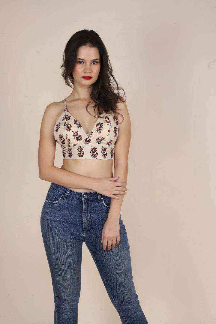 Self Adjusted Padded Off-White Bralette