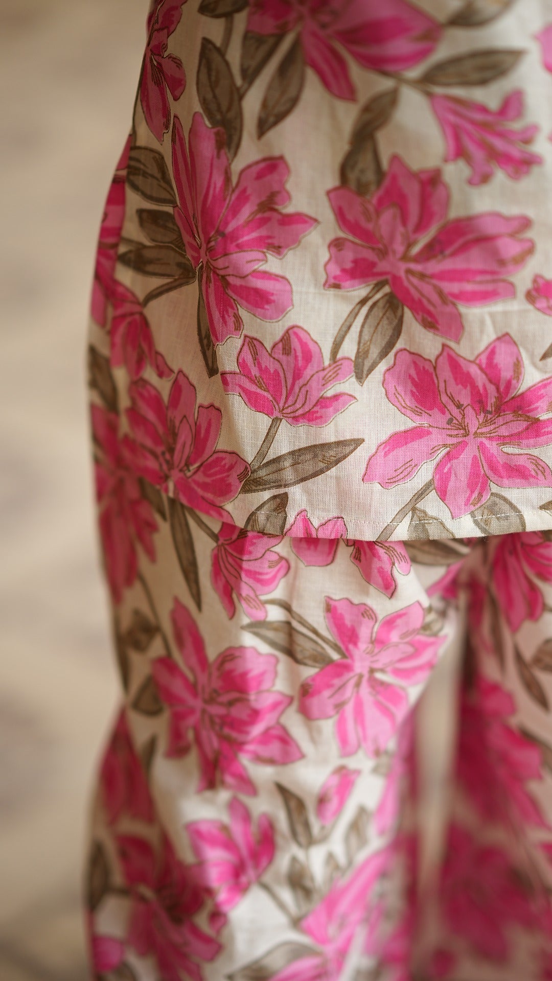 Khadi Big Floral Strappy Short Kurti