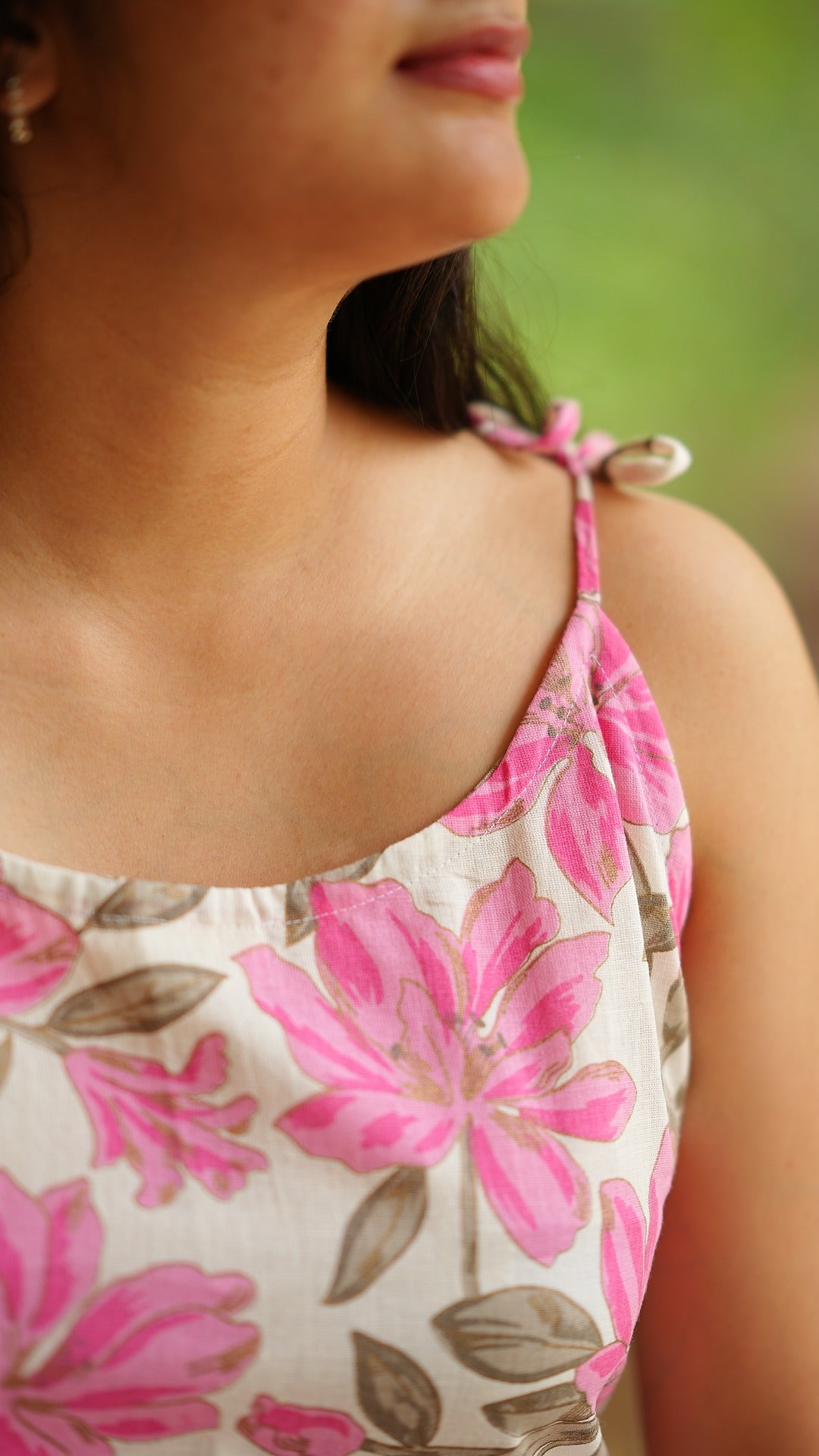 Khadi Big Floral Strappy Short Kurti