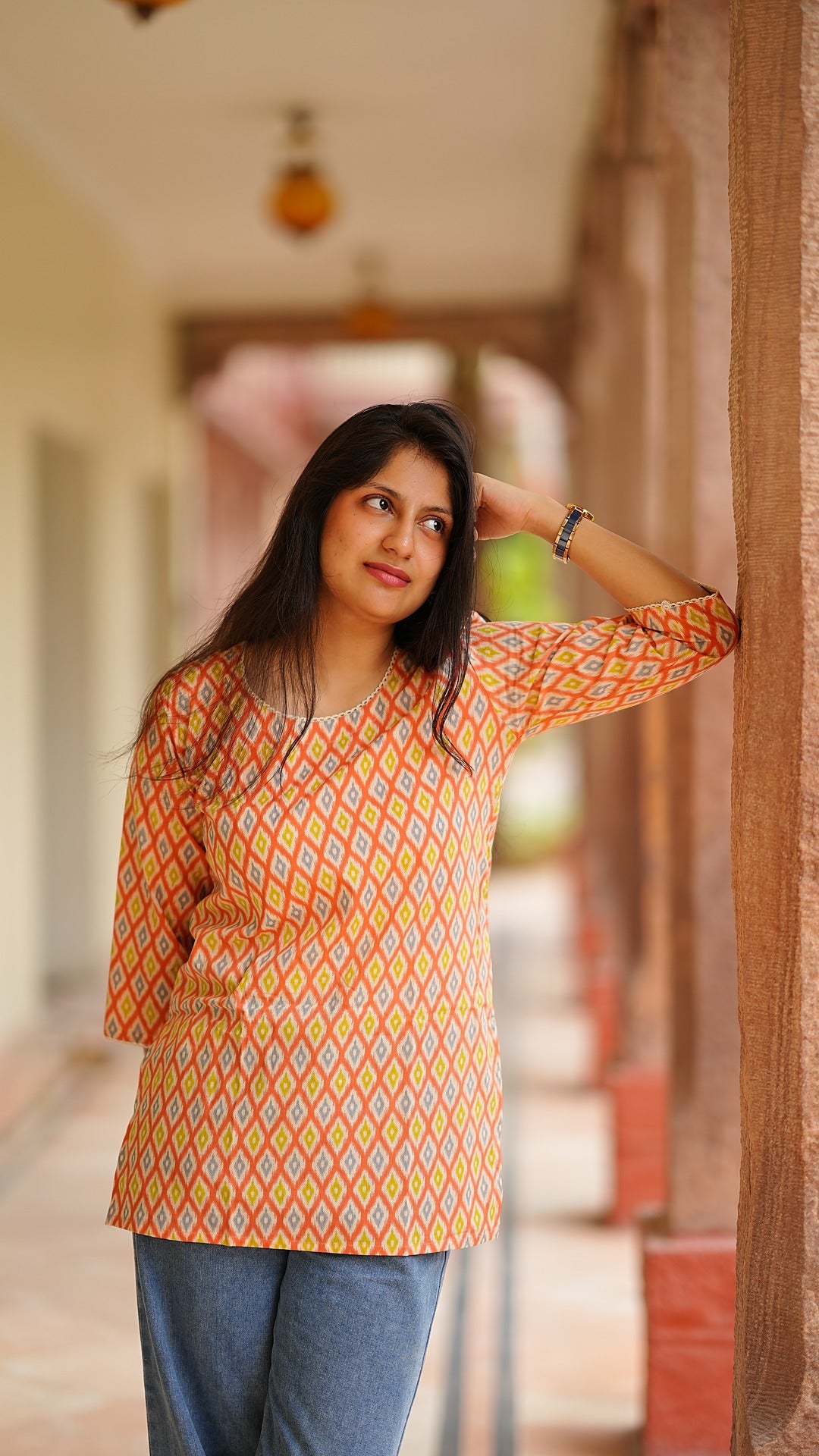Abstract Print Short Kurti