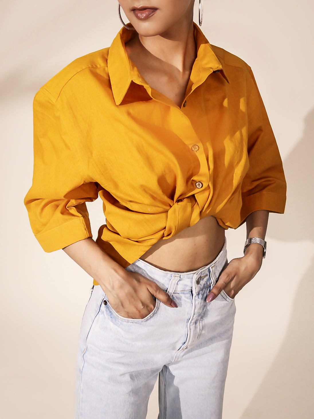 Oversized Mustard Yellow Khadi Shirt