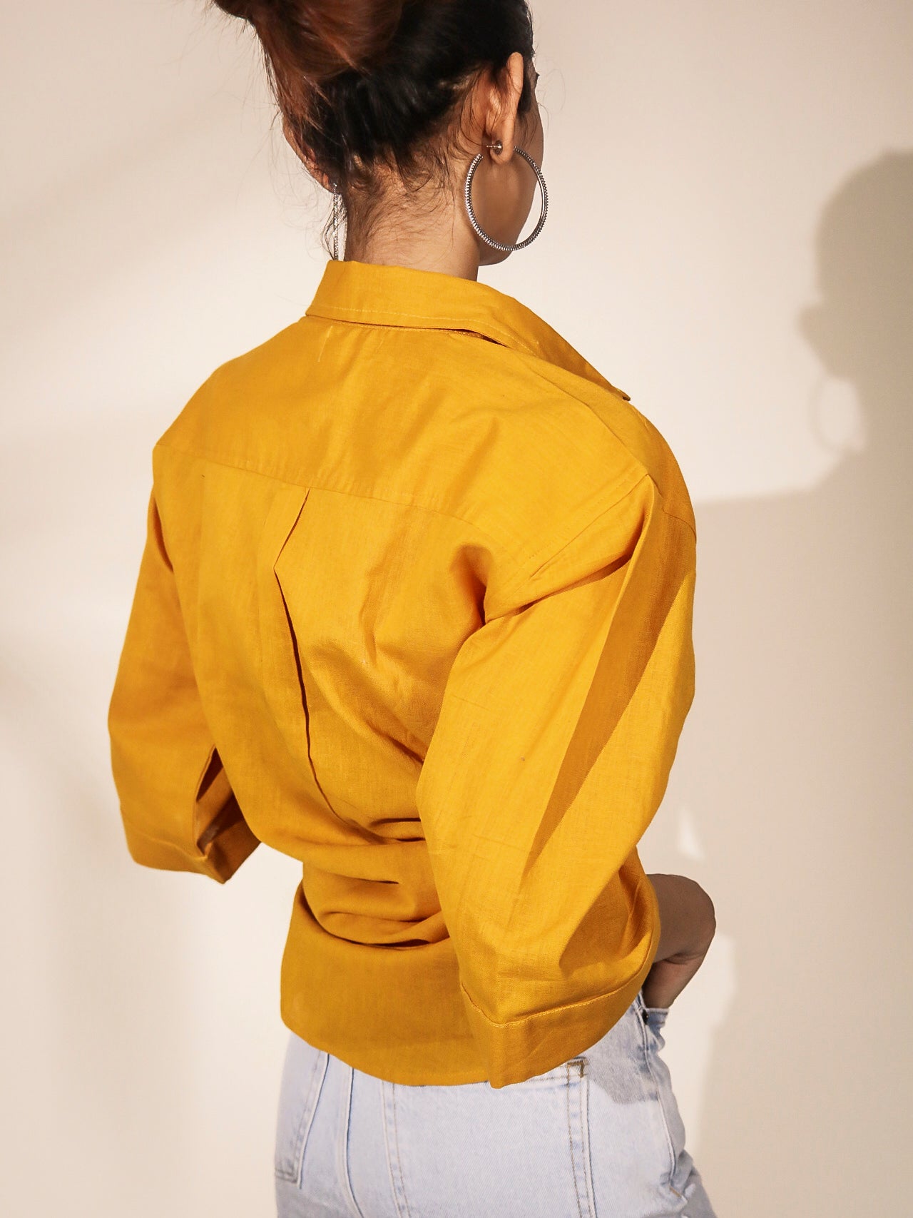 Oversized Mustard Yellow Khadi Shirt