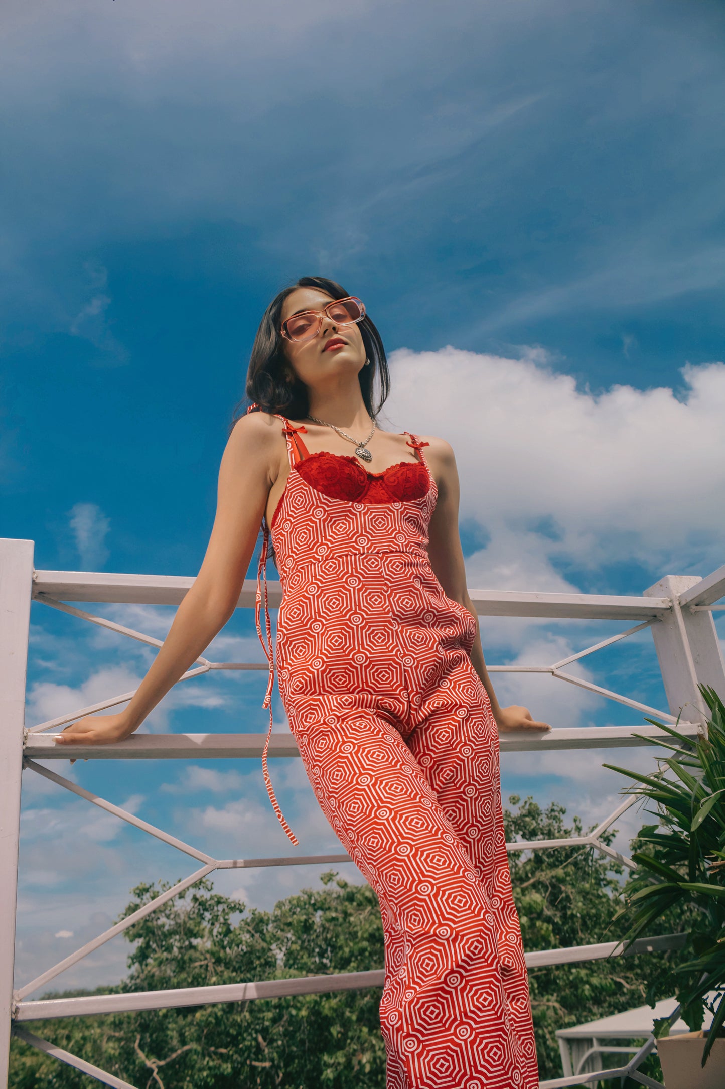 Red Boxes Abstract Jumpsuit