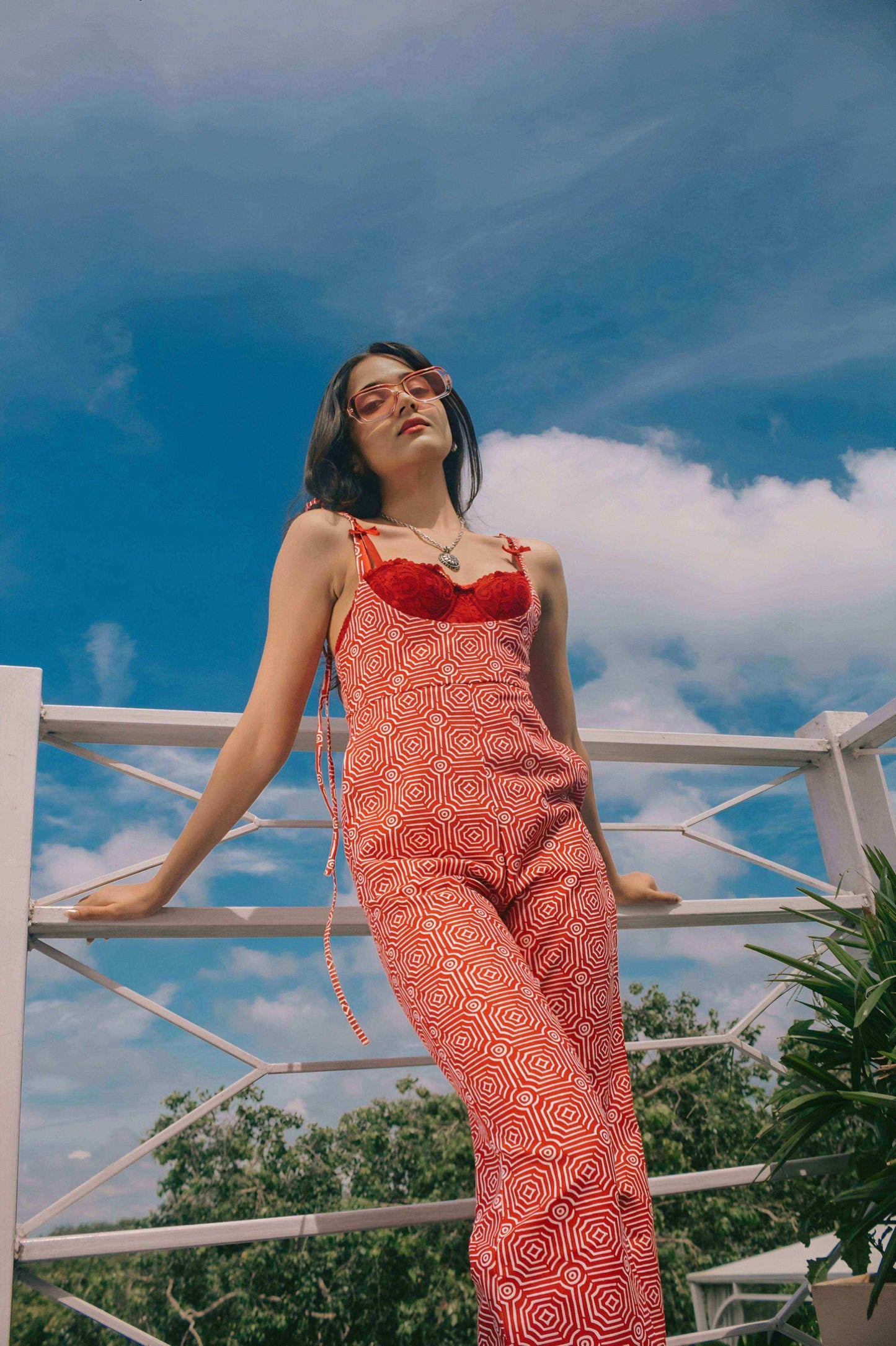 Red Boxes Abstract Jumpsuit