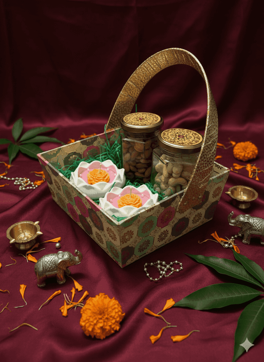 Dry fruit & ceramic candle basket