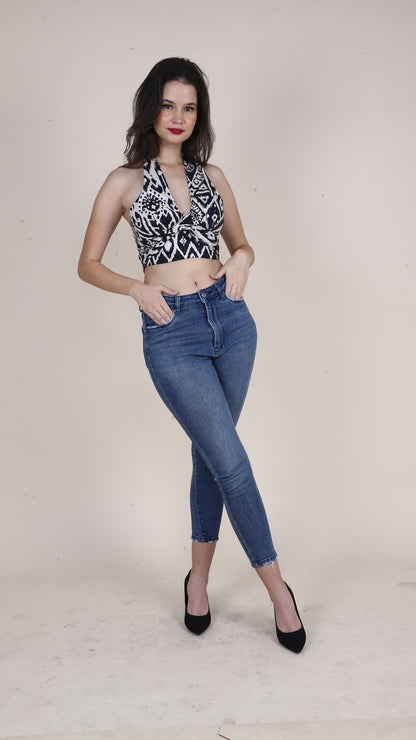 Monochrome Abstract Non-Padded Bralette