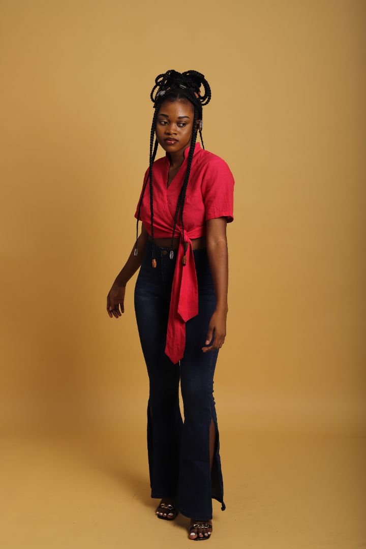 Khadi Pink Wrap Top