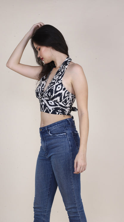 Monochrome Abstract Non-Padded Bralette