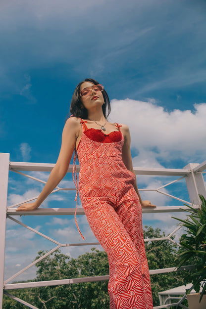 Red Boxes Abstract Jumpsuit