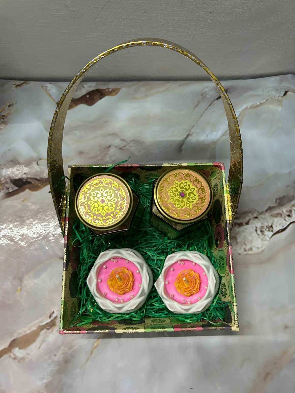 Dry fruit & ceramic candle basket