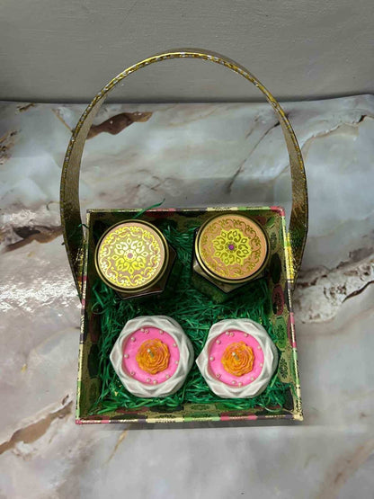 Dry fruit & ceramic candle basket